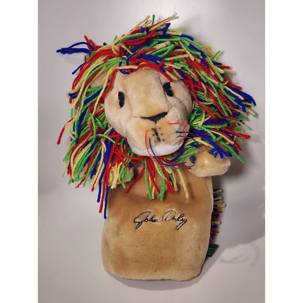John Daly Lion Plush Headcover Rainbow Yarn Mane Golf Driver Cover Sherpa Lined